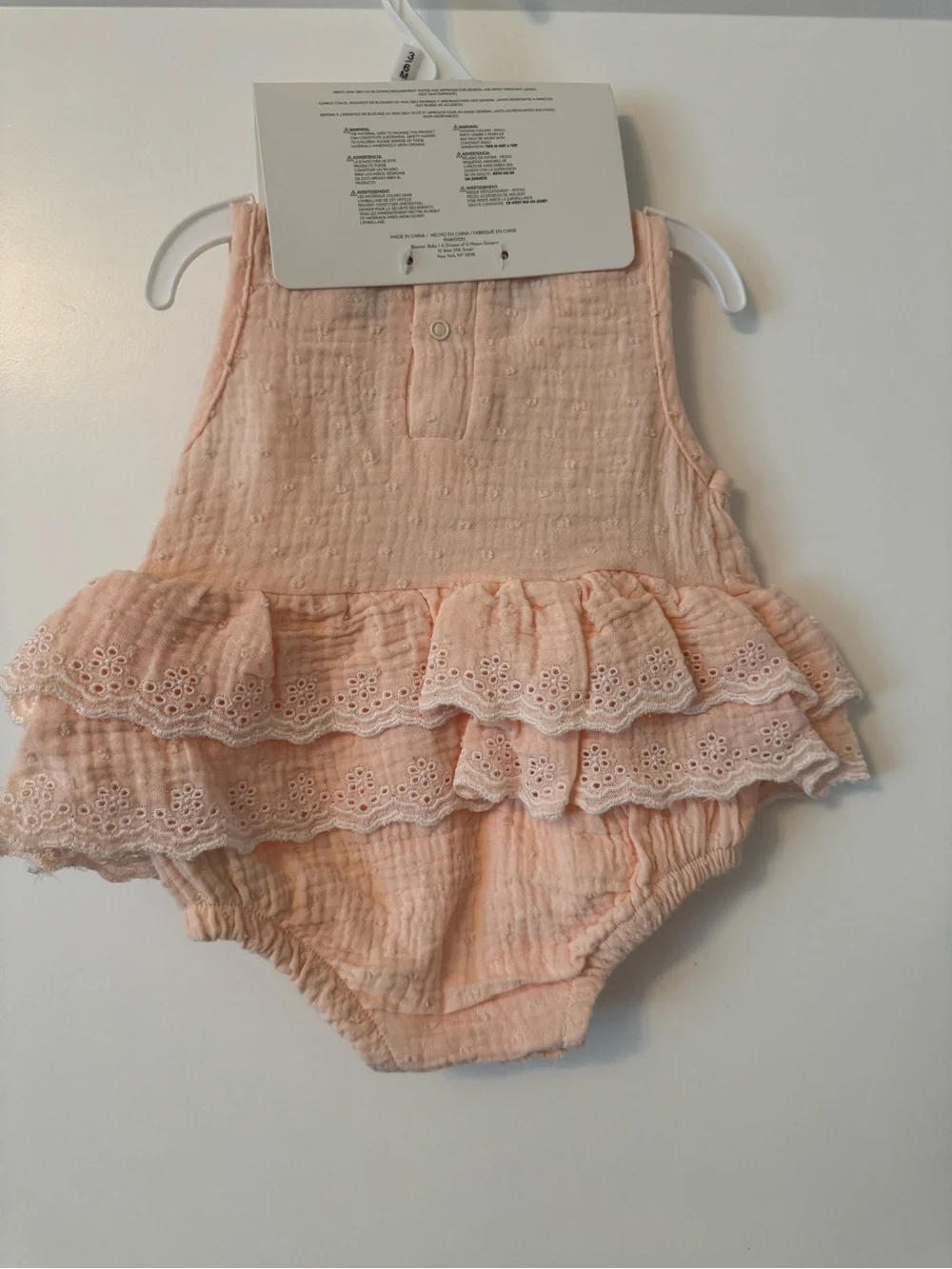 Rachel Zoe Pink Ruffle Baby Romper with Headband & Pearl-Trim Sunglasses
